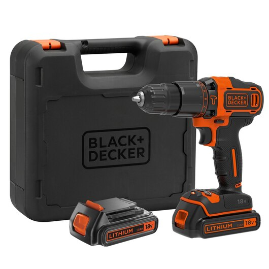 Miniatyrbild 2 av 8: Black & Decker BDCHD18KB2-QW borr 1400 RPM 1,3 kg Svart, Orange