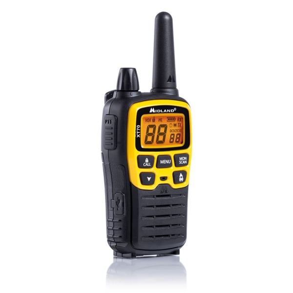 Miniatyrbillede 4 af 6: Midland XT70 Adventure to-vejs radio 93 kanaler 433.075 - 446.09375 MHz Sort, Gul
