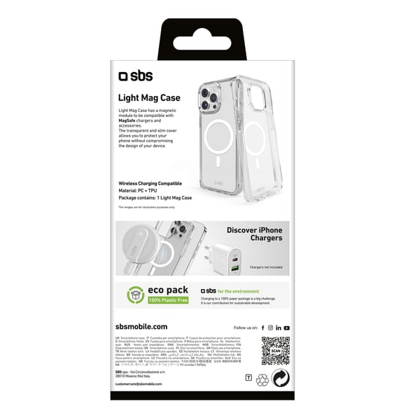 SBS TELIGMAGIP1567PT mobiltelefon etui 17 cm (6.7") Cover Transparent