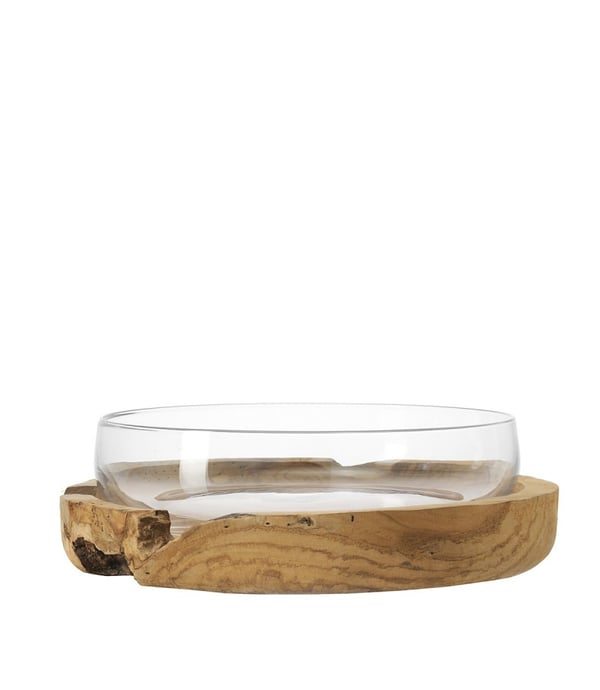 Miniatyrbillede 1 af 2: LEONARDO 084415 dekorativ skål Transparent, Træ Træ, Glas