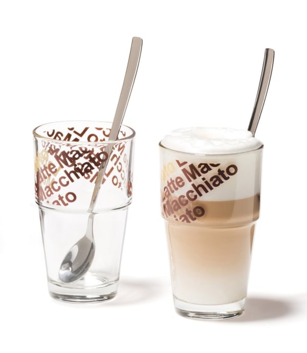 Miniatyrbillede 1 af 2: LEONARDO 042553 kaffeglas Brun, Rustfrit stål, Hvid 2 stk 410 ml