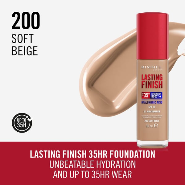 Pikkukuva 7 / 11: Rimmel Lasting Finish 35h 30 ml Pumppupullo Nestemäinen 200 Soft Beige