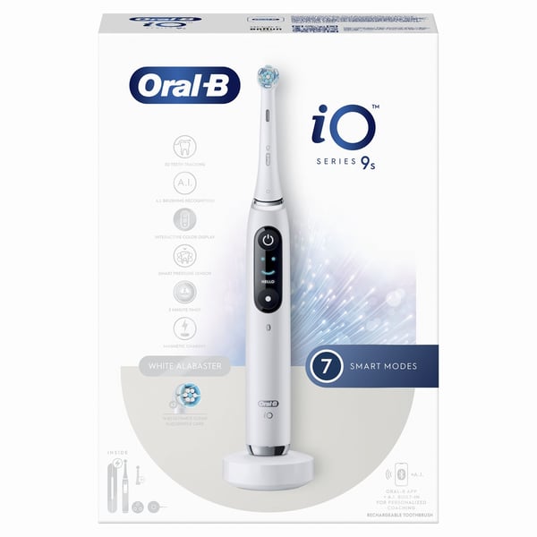 Miniatyrbillede 5 af 10: Oral-B iO 9S Voksen Roterende, pulserende tandbørste Hvid