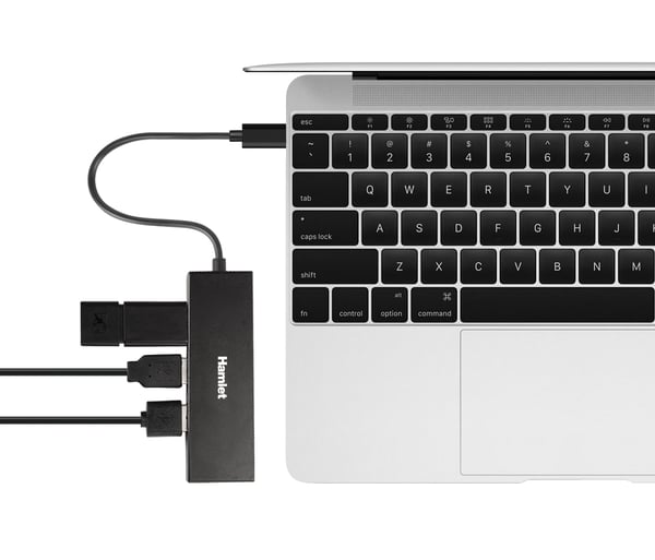 Miniatyrbild 2 av 2: Hamlet XHUB4031TC gränssnittshubbar USB 3.2 Gen 2 (3.1 Gen 2) Type-C 5000 Mbit/s Svart