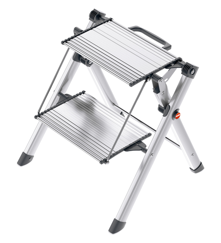 Miniatyrbild 1 av 3: Hailo MK80 ComfortLine Hopfällbar stege Aluminium