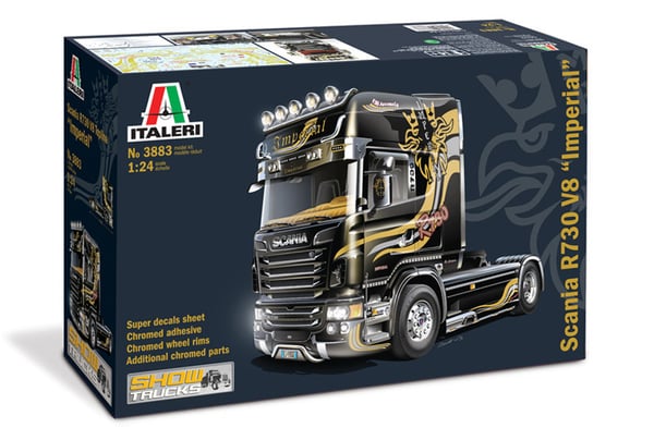 Miniatyrbild 1 av 19: Italeri Scania R730 V8 Topline “Imperial” Modellastbil / -släp Monteringssats 1:24