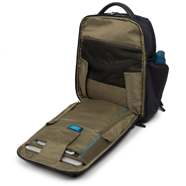 Piquadro CA4439BRBM/N rygsæk Sort Læder, Nylon, Polyester
