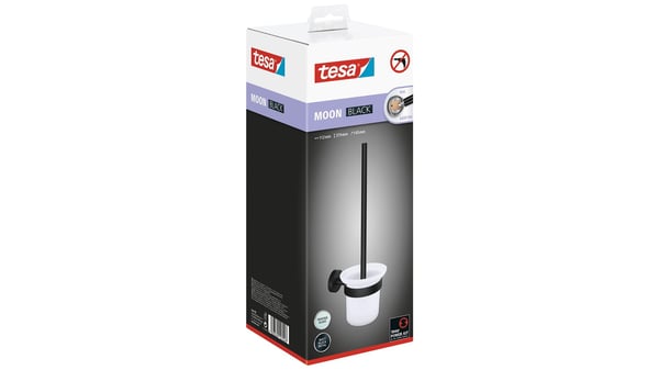 TESA MOON BLACK Toiletbørste & holder
