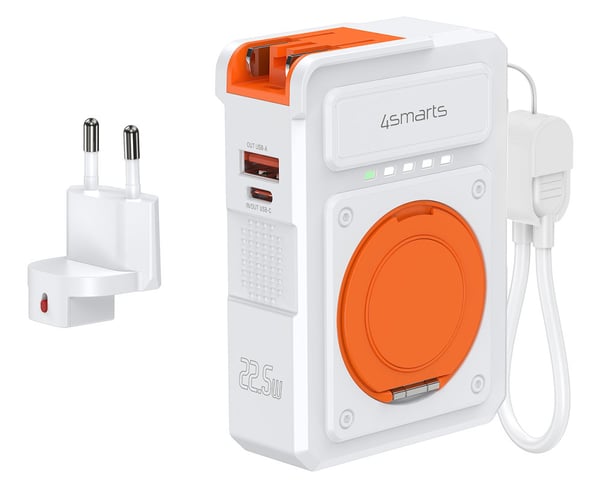 Miniatyrbild 4 av 6: 4smarts 541384 basstationer Litium Polymer (LiPo) 10000 mAh Trådlös laddning Orange, Vit