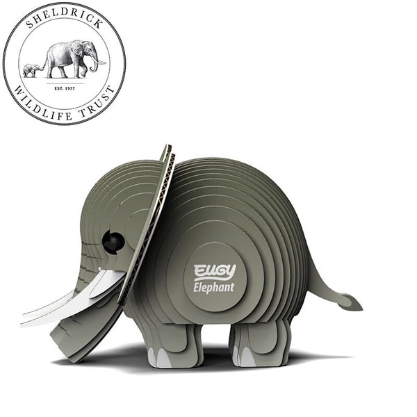 Miniatyrbillede 2 af 5: Eugy Elephant 3D puslespil Dyr