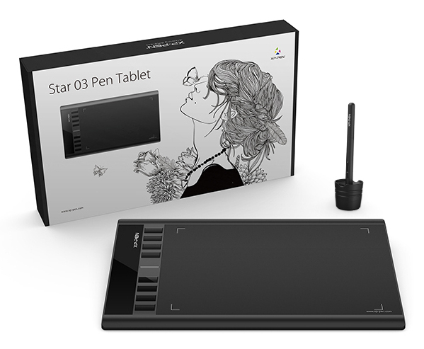 Miniatyrbillede 2 af 3: XPPen Star 03 V2 tegneplade Sort 5080 lpi 260 x 170 mm USB