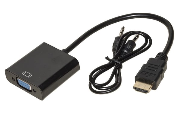 LINK LKADAT10 videokabeladapter 0,15 m HDMI + 3.5mm VGA (D-Sub) + 3.5mm Svart