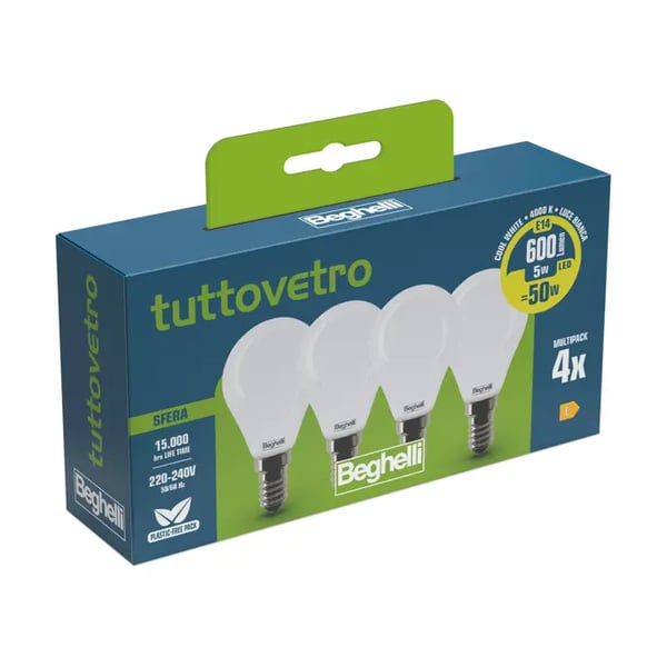 Miniatyrbild 2 av 2: Beghelli 58057 LED-lampor Varmvitt 4000 K 5 W E27 E