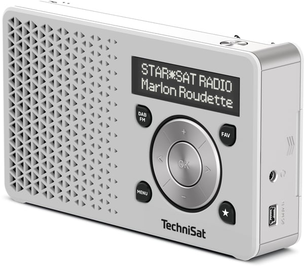 TechniSat DigitRadio 1 Kannettava Digitaalinen Hopea, Valkoinen