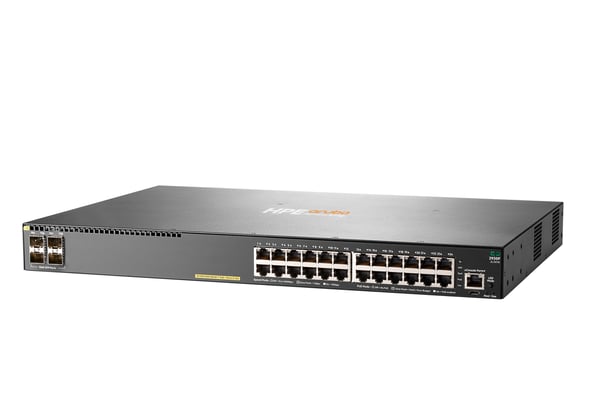 Miniatyrbild 2 av 2: HPE Aruba Networking 2930F 24G PoE+ 4SFP Switch hanterad L3 Gigabit Ethernet (10/100/1000) Strömförsörjning via Ethernet (PoE) stöd 1U Svart