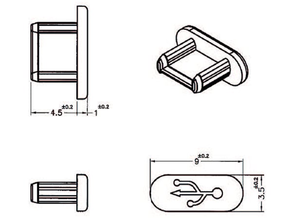 DeLOCK 64007 dækning af sokkel USB Micro-B Sort 10 stk