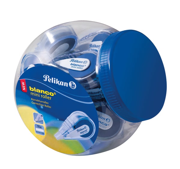 Miniatyrbillede 1 af 3: Pelikan blanco Mini korrektionsbånd Blå, Transparent 15 stk