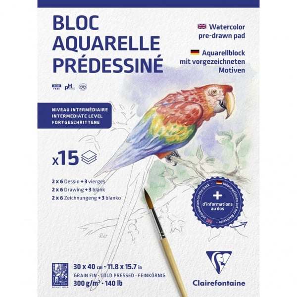 Clairefontaine 975725C speciel papir til kunsthåndværk 15 ark Clairefontaine 975725C speciel papir til kunsthåndværk 15 ark