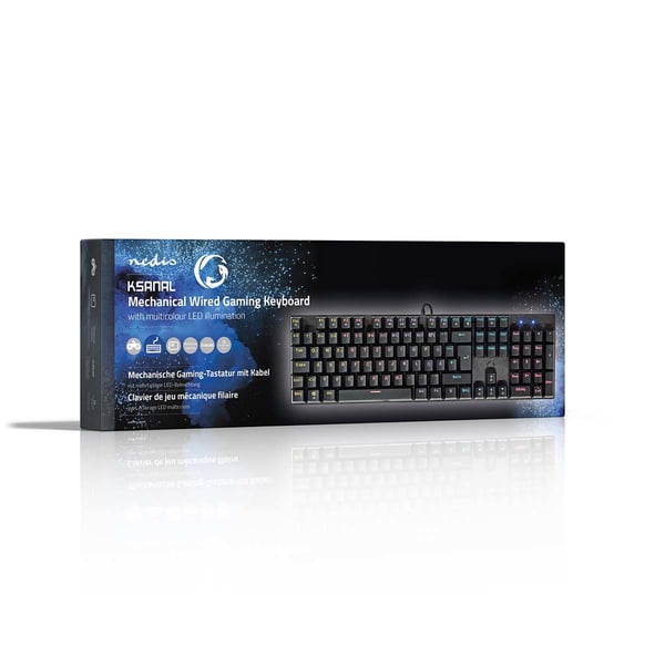 Nedis GKBDM110BKDE tangentbord Spela USB tyska Svart