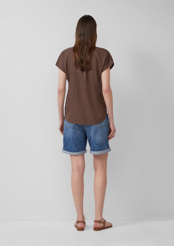 s.Oliver 2165750.8828.36 skjorte & top Bluse Ærmeløs Linned