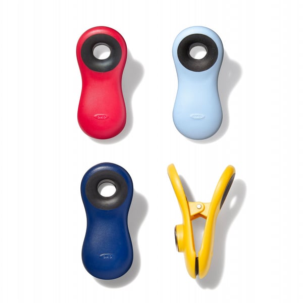 OXO OX13328400 poseforseglingshætte & klemme 4 stk Pose forseglingclips
