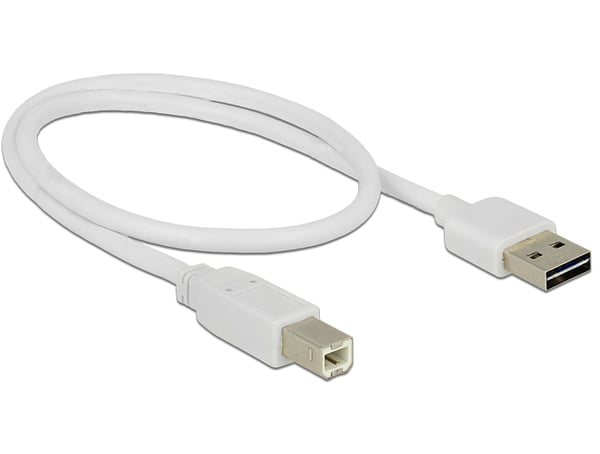 DeLOCK 0.5m, USB2.0-A/USB2.0-B USB-kabel 0,5 m USB A USB B 0,48 Gbit/sek. Hvid