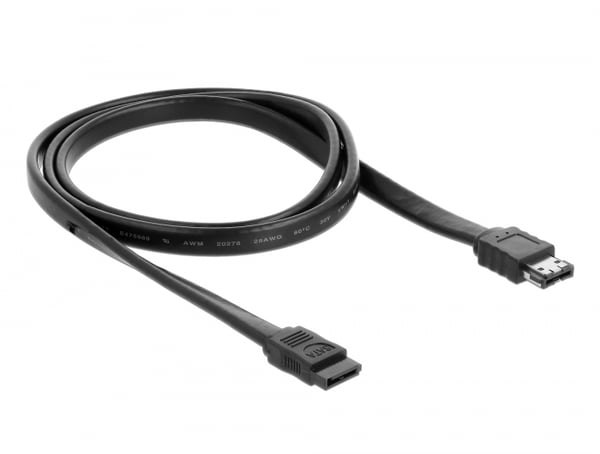 DeLOCK 85810 SATA-kablar 1 m SATA 7-pin eSATA Svart