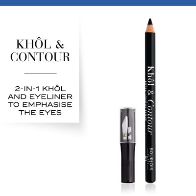 Miniatyrbillede 3 af 6: Bourjois Khol contour sharpener eye pencil 1,2 g Kohl 01 Noir-issime
