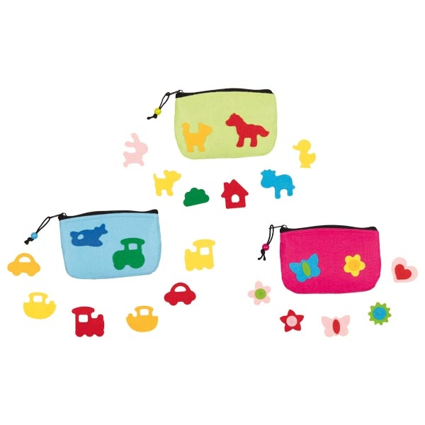 Miniatyrbillede 1 af 4: Goki Felt bags with applications for self-decorating