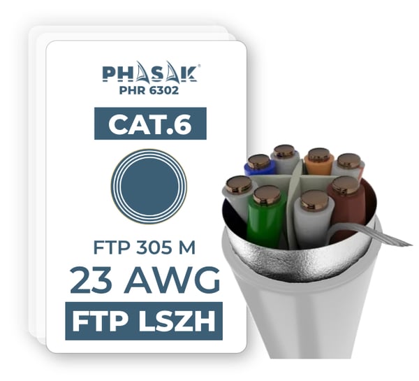 Miniatyrbillede 10 af 11: Phasak PHR 6312 netværkskabel Grå 305 m Cat6 F/FTP (FFTP)