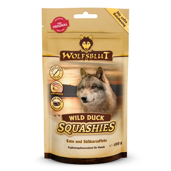 Wolfsblut Wild Duck Squashies Hund Snacks And, Sød kartoffel 100 g Wolfsblut Wild Duck Squashies Hund Snacks And, Sød kartoffel 100 g