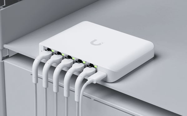 Miniatyrbild 2 av 8: Ubiquiti UniFi Flex Mini 2.5G hanterad 2.5G Ethernet (100/1000/2500) Strömförsörjning via Ethernet (PoE) stöd Skrivbord Vit