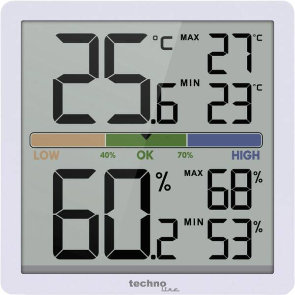 Miniatyrbillede 2 af 2: Technoline WS 9472 hygrometer & psycrometer Indendørs Elektronisk hygrometer Hvid