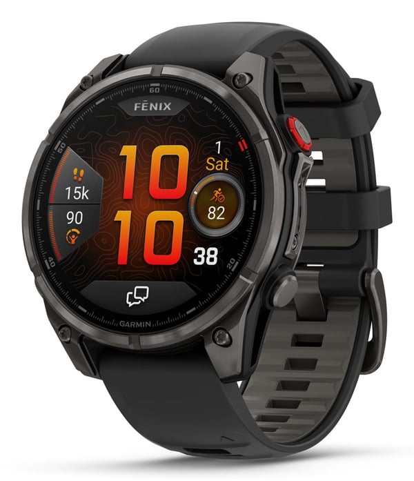 Miniatyrbillede 1 af 12: Garmin fēnix 8 Pro 3,56 cm (1.4") AMOLED 47 mm Digital 454 x 454 pixel Berøringsskærm Grå Wi-Fi GPS (satellit)