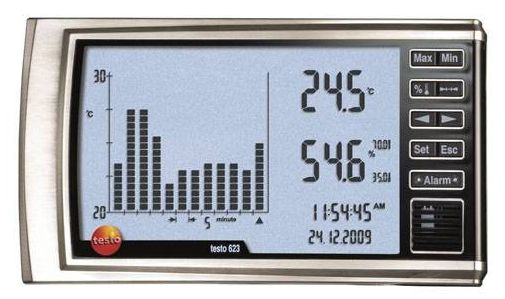 Testo 623 Indendørs Elektronisk hygrometer Sølv