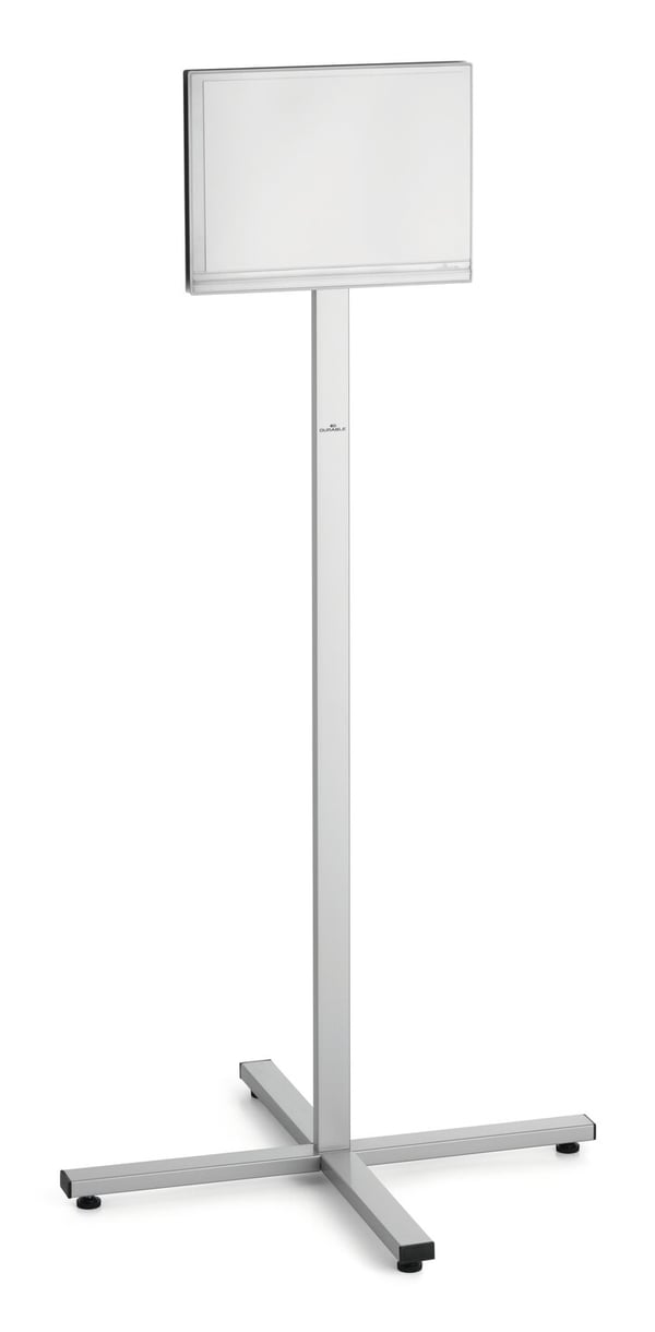 Durable 502057 skilteholder & informationsstativ A4 Rustfrit stål Anthracit, Grå