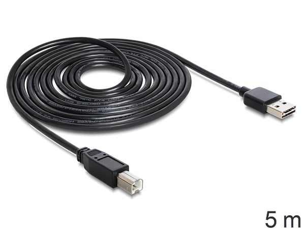 DeLOCK 85553 USB-kabel USB 2.0 5 m USB A USB B 0,48 Gbit/sek. Sort