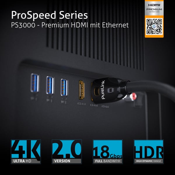 PureLink PS3000-050 HDMI-kaapeli 5 m HDMI-tyyppi A (vakio) Musta