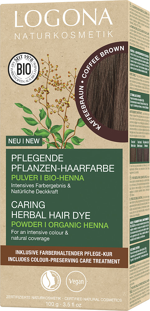 LOGONA Herbal Hair Dye hårfarve Brun 100 g