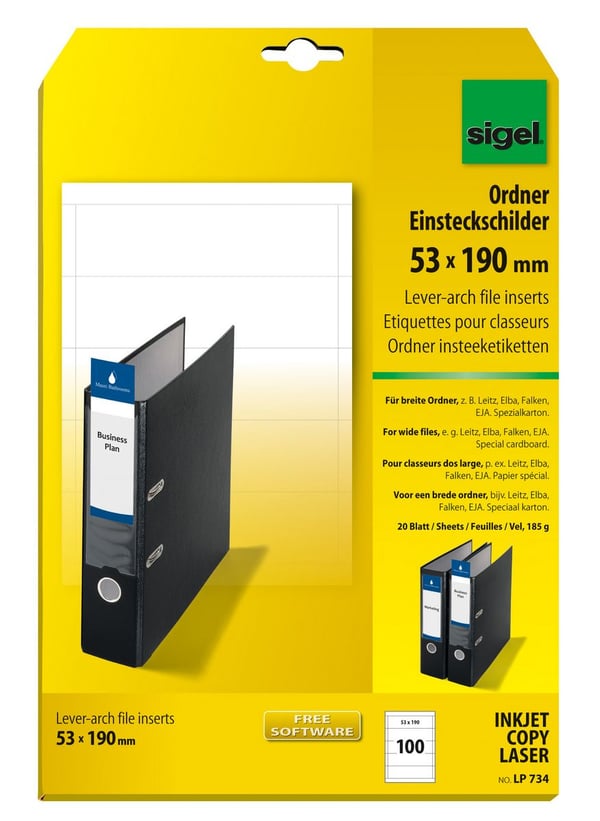 Miniatyrbillede 1 af 4: Sigel LP734 ikke-klæbende etiket 100 stk Hvid Rektandel
