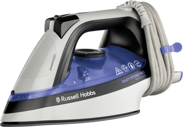 Miniatyrbillede 1 af 9: Russell Hobbs Wrap & Clip Dampstrygejern Keramisk strygesål 2400 W Sort, Blå, Hvid