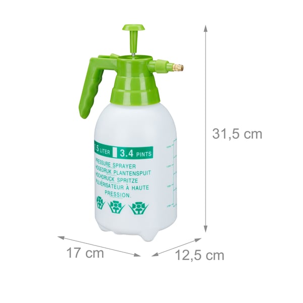 Pikkukuva 2 / 9: Relaxdays 10026668 puutarhasumutin Puutarhan käsisuihkutin 1,5 L