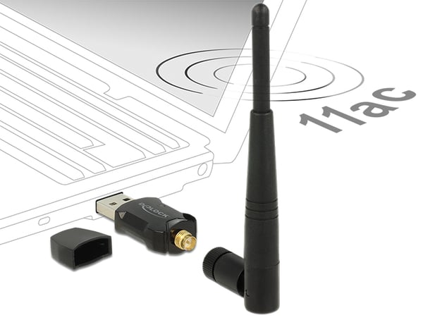 DeLOCK 12462 verkkokortti WLAN 433 Mbit/s