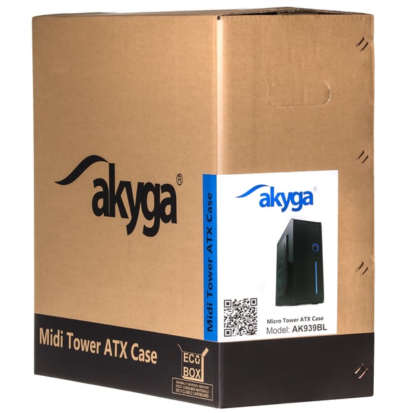 Akyga AK939BL tietokonekotelo Midi Tower Musta