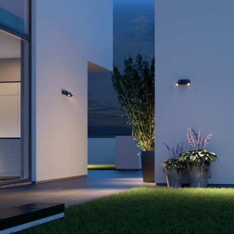 Miniatyrbillede 2 af 5: STEINEL Spot DUO Udendørs vægbelysning GU10 LED F
