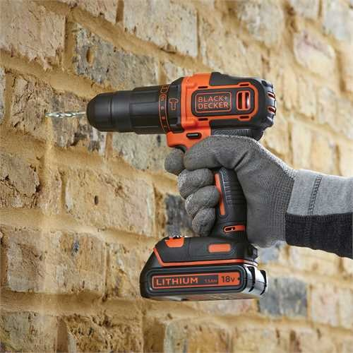 Black & Decker BDC718AS2F porakone Avaimeton Musta, Oranssi