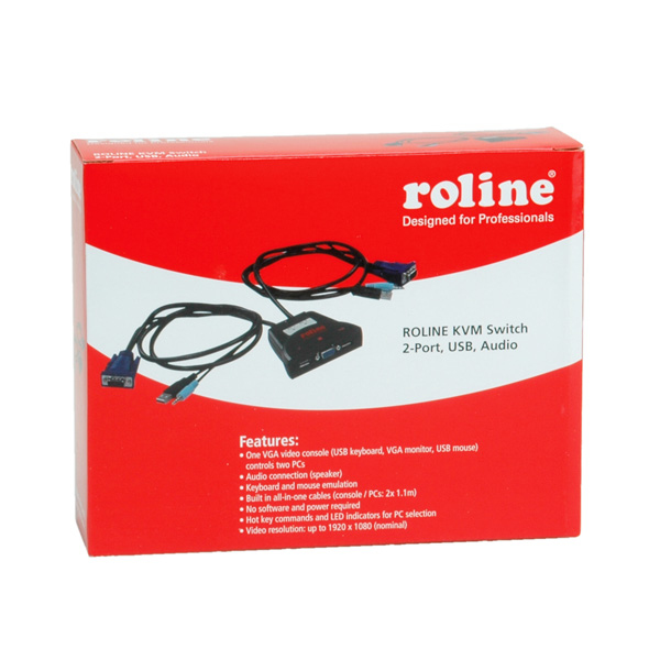 Miniatyrbild 4 av 4: ROLINE 14.01.3234 KVM-switchar Svart