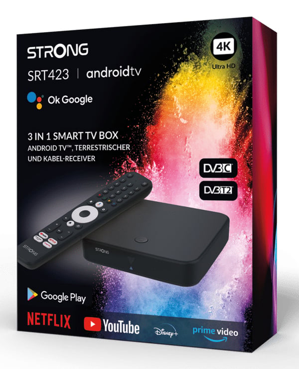 Miniatyrbild 4 av 6: Strong SRT423 Smart TV-box Svart 4K Ultra HD 8 GB Wi-Fi Nätverksansluten (Ethernet)