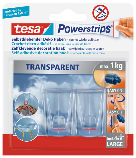 Miniatyrbillede 3 af 4: TESA 58813-00000 opbevaringskrog til hjemmet Transparent 2 stk