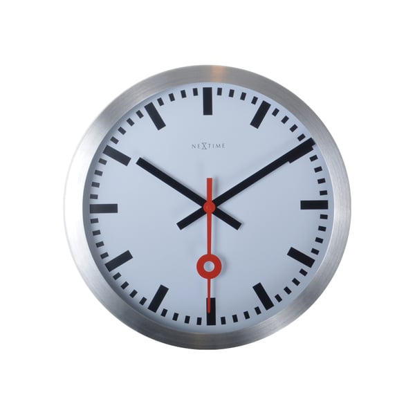 Pikkukuva 1 / 13: NeXtime 3998ST Seinä- ja pöytäkello Kvartsikello Ympyrä Alumiini, Musta, Punainen, Valkoinen